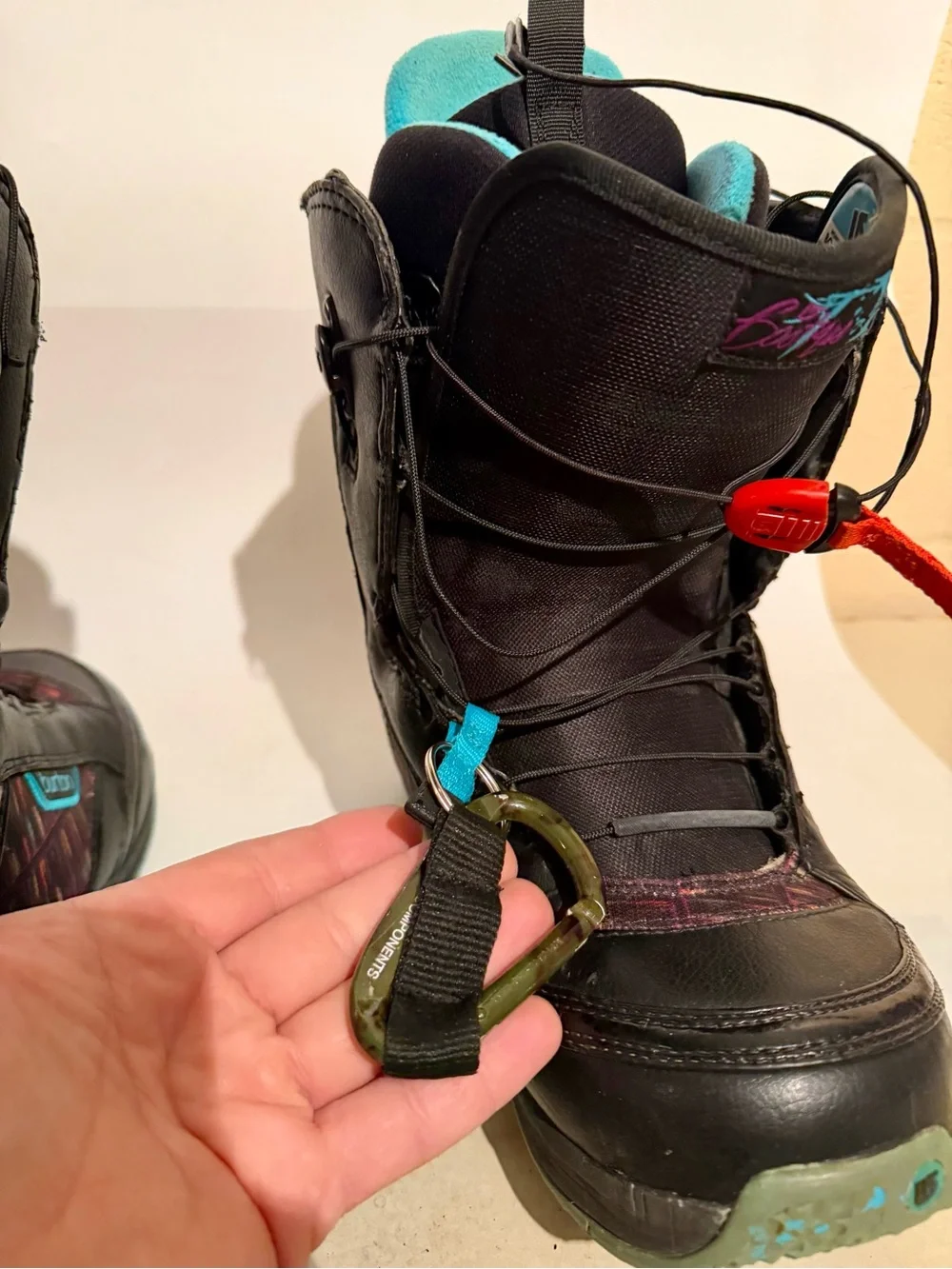 Women's Burton Boutique Snowboard Boots 2011 Size 10 Black Blue Boa Cables